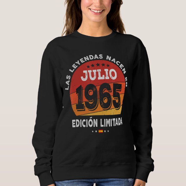 Sudadera Leyendas Nacidas En Julio De 1965 57º Cumpleaños 5 (Anverso)
