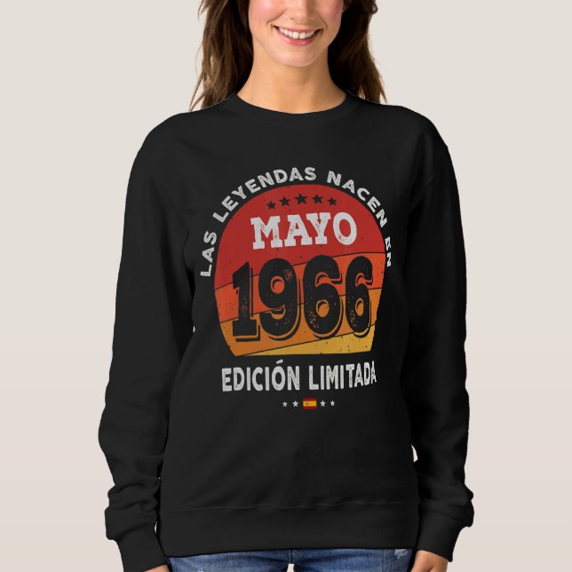 Sudadera Leyendas Nacidas En Mayo De 1966 56º Cumpleaños 56 (Anverso)