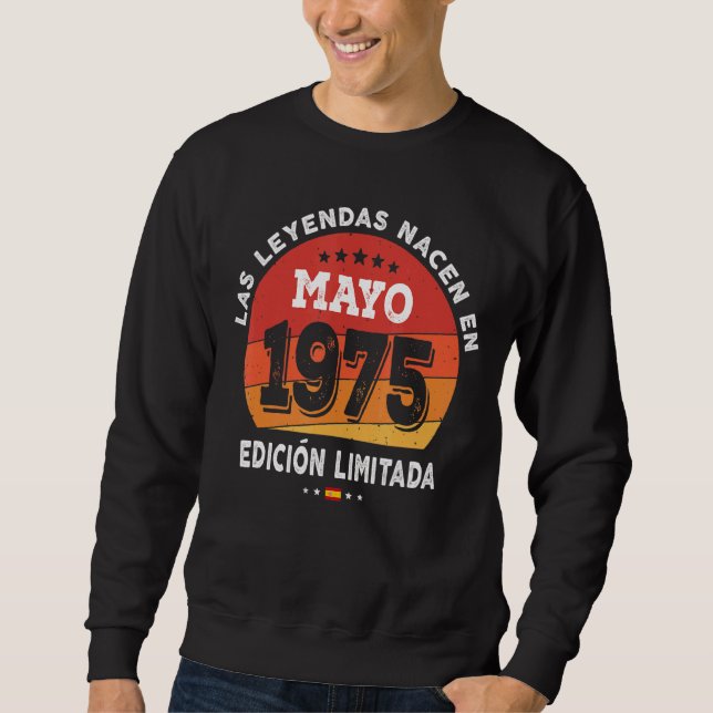 Sudadera Leyendas Nacidas En Mayo De 1975 47º Cumpleaños 47 (Anverso)
