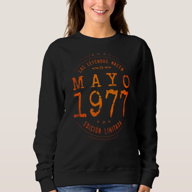 Sudadera Leyendas Nacidas En Mayo De 1977 45º Cumpleaños 45 (Anverso)