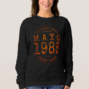 Sudadera Leyendas Nacidas En Mayo De 1988 34º Cumpleaños 34