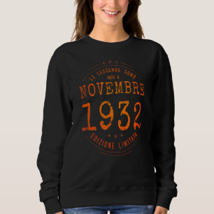 Sudadera Leyendas Nacidas En Noviembre De 1932 90º Cumpleañ