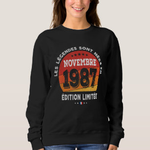Sudadera Leyendas Nacidas En Noviembre De 1987 35º Cumpleañ