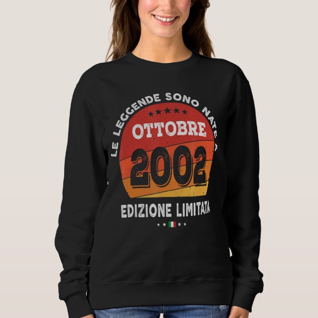 Sudadera Leyendas Nacidas En Octubre De 2002 20º Cumpleaños (Anverso)