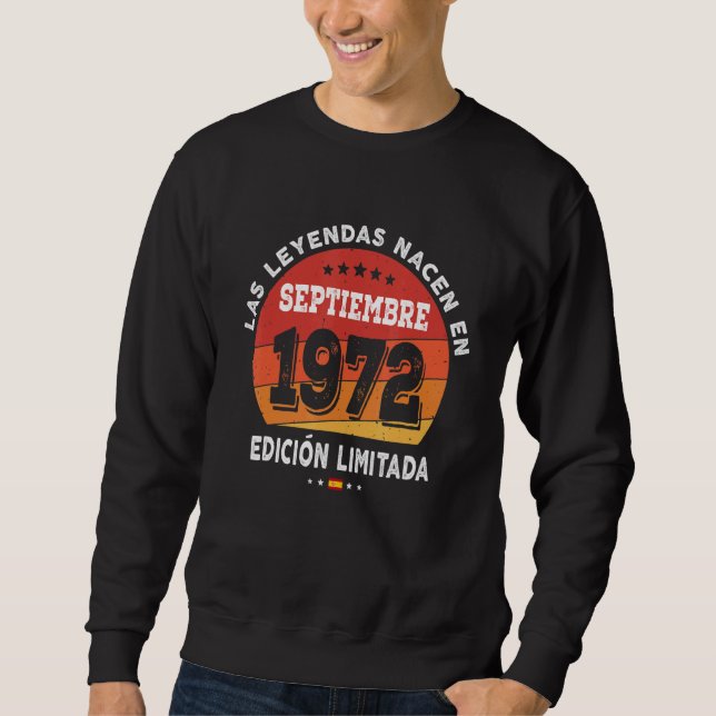 Sudadera Leyendas Nacidas En Septiembre De 1972 50º Cumplea (Anverso)