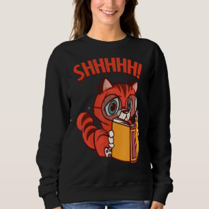 Sudadera Leyendo a un profesor de gato silenciar a un ávido