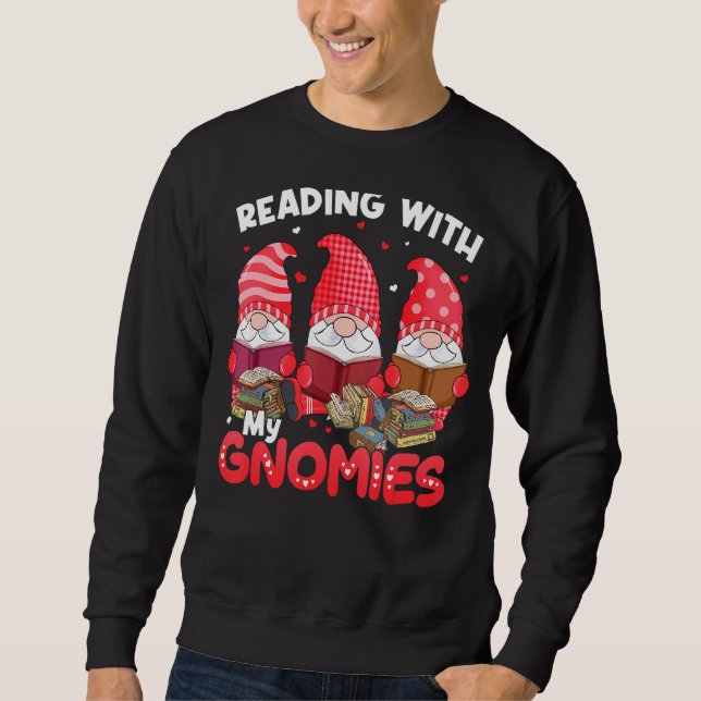 Sudadera Leyendo con mis genomas libros Vale bibliotecario  (Anverso)
