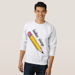 Sudadera Leyendo la escritura nítida amarilla #2 en la escu