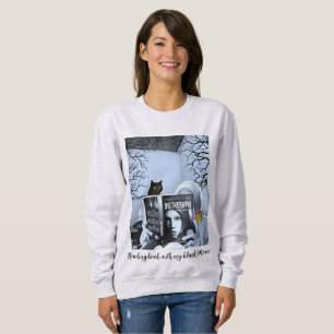 Sudadera Leyendo libro con mi pata negra