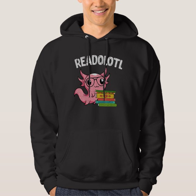 Sudadera Leyendo libros Salamander Bookworm Readolotl Axolo (Anverso)