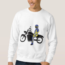 Leyes azules y amarillas en carrera de motocicleta
