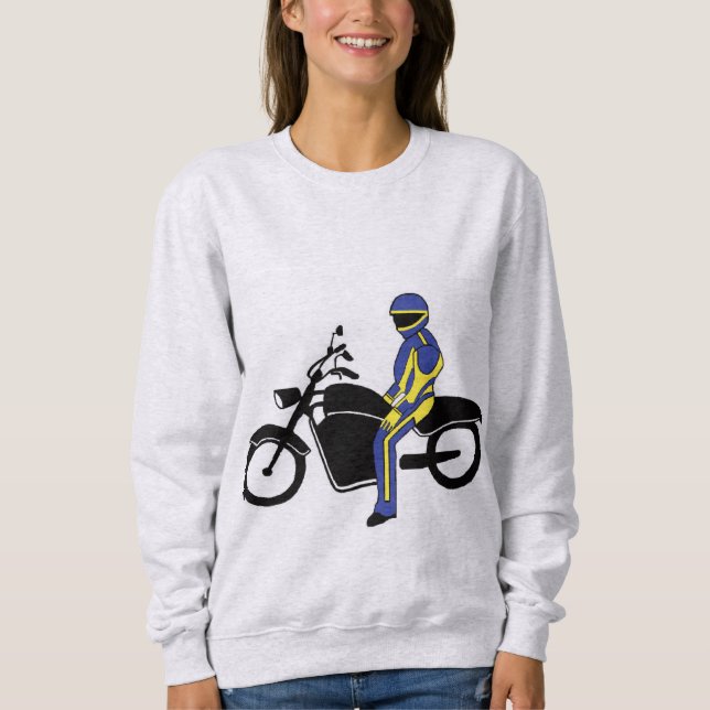 Sudadera Leyes azules y amarillas en carrera de motocicleta (Anverso)