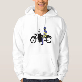 Sudadera Leyes azules y amarillas en carrera de motocicleta