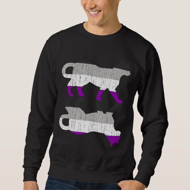 Sudadera Lgbt Ace Pride Asexualidad Bandera Mascota Gato An (Anverso)