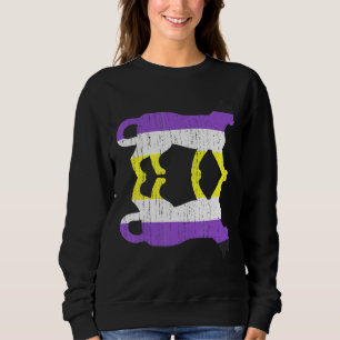 Sudadera Lgbt Agender Nonbinario Flag Mascota Animal Cat No