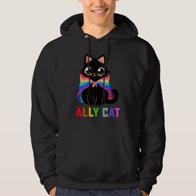 Sudadera LGBT Ally Cat Be Kind Gay Rainbow  LGBTQ 1 (Anverso)