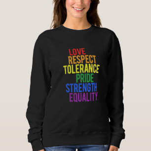 Sudadera Lgbt Amor Arcoiris Respeto Tolerancia Fuerza Orgul