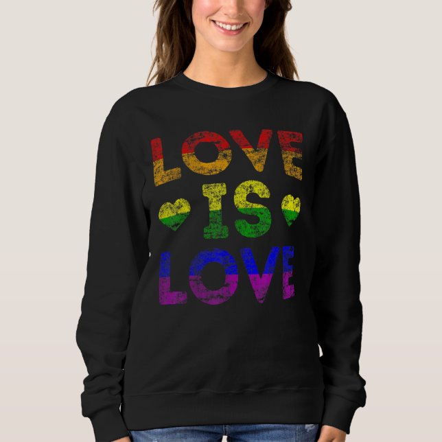 Sudadera Lgbt Apoya El Orgullo Arcoiris Amar A Las Lesbiana (Anverso)