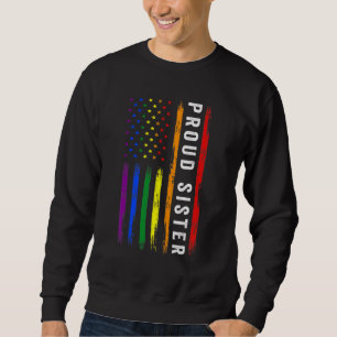 Sudadera Lgbt Apoyo A La Orgullosa Hermana Lgbt Bandera Her