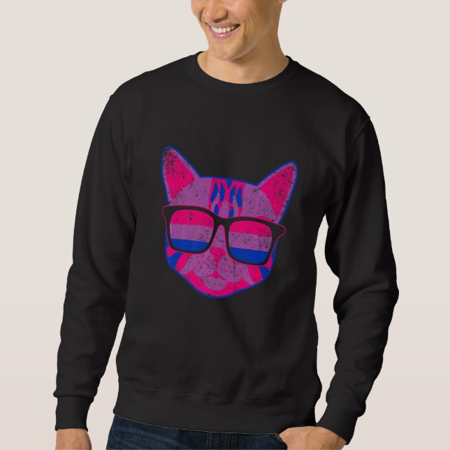 Sudadera Lgbt Bi Orgullo Bisexualidad Gato Animal Gay Bisex (Anverso)