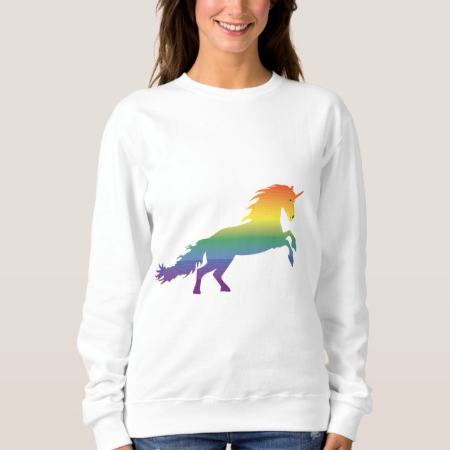 Sudadera Lgbt del unicornio del arco iris (Anverso)