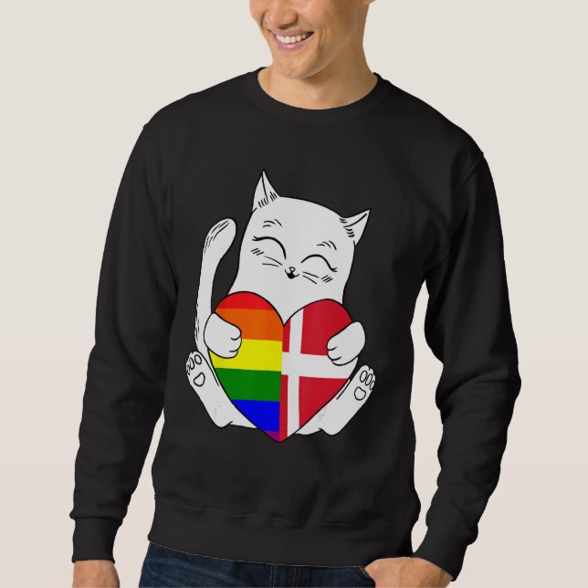 Sudadera LGBT Denmark Cat Ally Animal  Pride Supporter (Anverso)