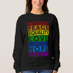 Sudadera LGBT Divertida Igualdad Amor Amabilidad Paz Gay Le