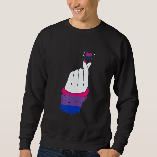 Sudadera LGBT Finger Heart Bisexual LGBTQ Bisexual Flag Bis (Anverso)