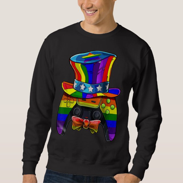 Sudadera Lgbt Gamer Video Game Controller Rainbow Lgbt Prid (Anverso)