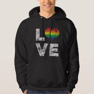 Sudadera Lgbt Gay Lesbian Bandera Orgullo Vintage Love Hear