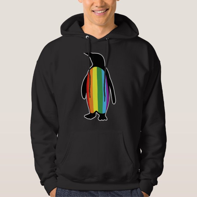 Sudadera Lgbt Lgbtq Orgullo Gay Bandera Arcoiris Pingüino (Anverso)