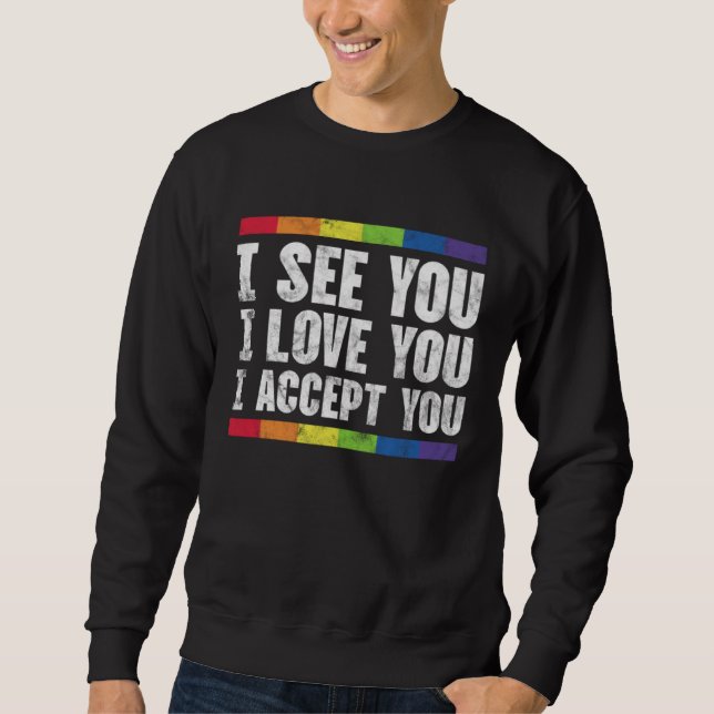 Sudadera LGBT Mom Dad Gay Lesbian Pride Ally Rainbow Suppor (Anverso)