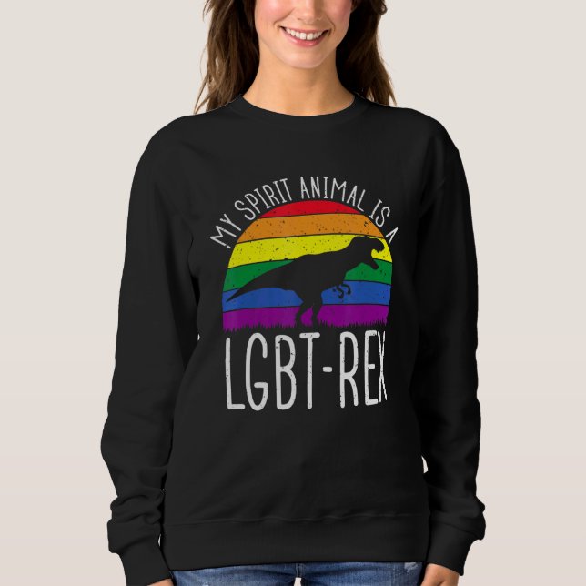 Sudadera Lgbt - Orgullo gay T-Rex Dinosaurio Lesbiano (Anverso)