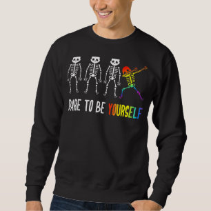 Sudadera Lgbt Orgullo Skeleton Dabbing Se Atreve A Ser Tú M