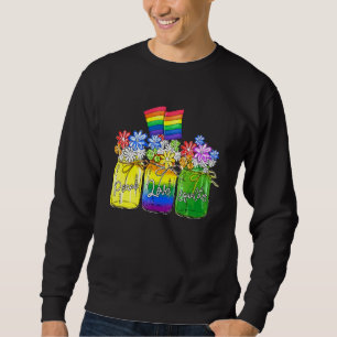 Sudadera Lgbt Peace Love Equality Rainbow Flor Lgbt Bandera
