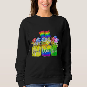Sudadera Lgbt Peace Love Equality Rainbow Flor Lgbt Bandera