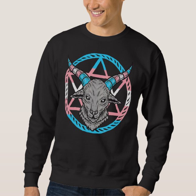 Sudadera Lgbt Pentagram Gótico de cabra (Anverso)