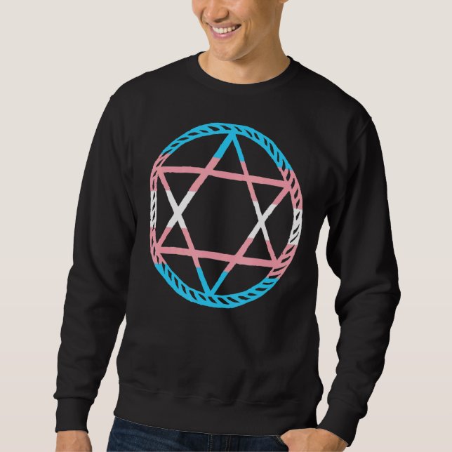 Sudadera Lgbt Pentagram Gótico de cabra transgénero (Anverso)