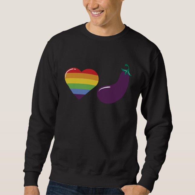 Sudadera LGBT Pride  Eggplant Joke For Lesbian Gay Support (Anverso)