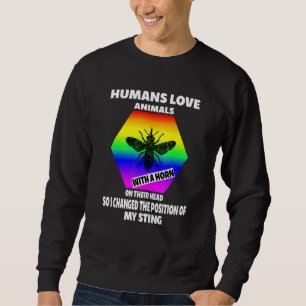 Sudadera Lgbt Rainbow Bee Idea Apiólogo Bee Gay Beekeeper