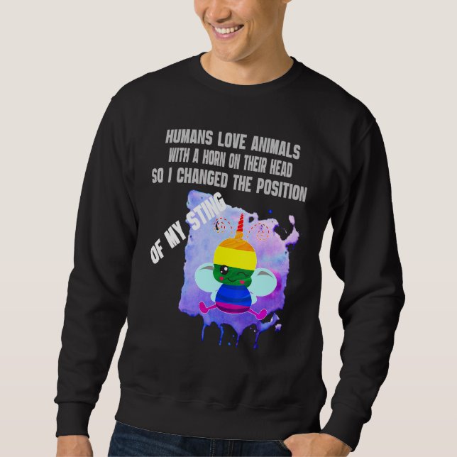 Sudadera Lgbt Rainbow Bee Idea Apiólogo Bee Gay Beekeeper (Anverso)