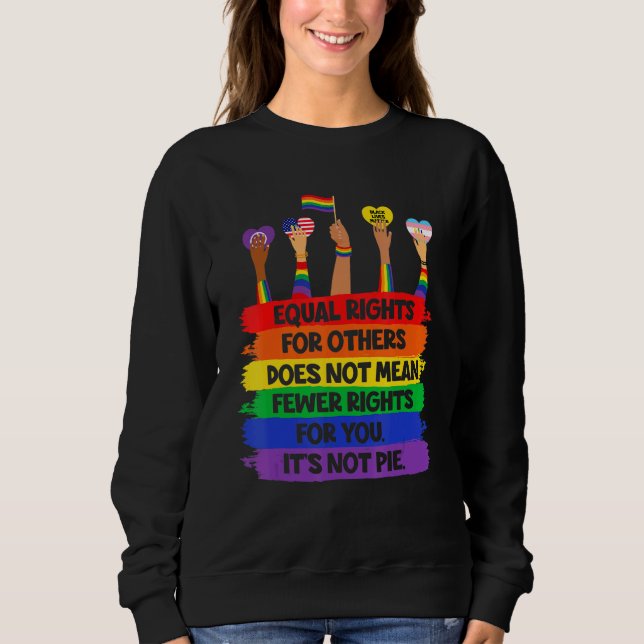 Sudadera Lgbt Retro Fist Love Equal Rights No es un pie (Anverso)