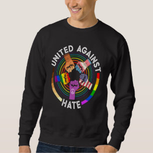 Sudadera Lgbt Unidos contra el odio gay menos color de mano