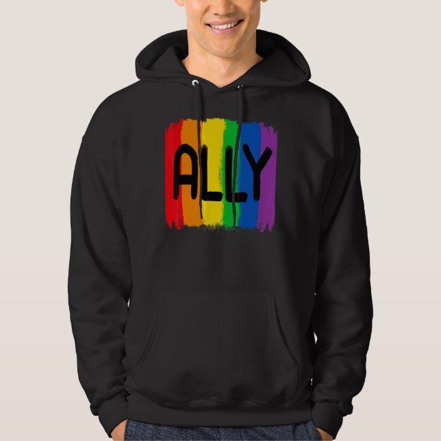 Sudadera Lgbtq Ally Lgbt Mes de Orgullo Lesbiano Gay Bisexu (Anverso)