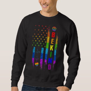 Sudadera Lgbtq Be Kind Gay Pride Lgbt Arcoiris Bandera Esta