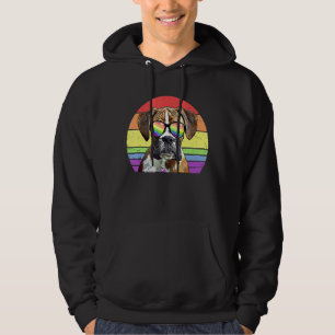Sudadera Lgbtq Boxer Dog Retro Orgullo De Amor Arcoiris