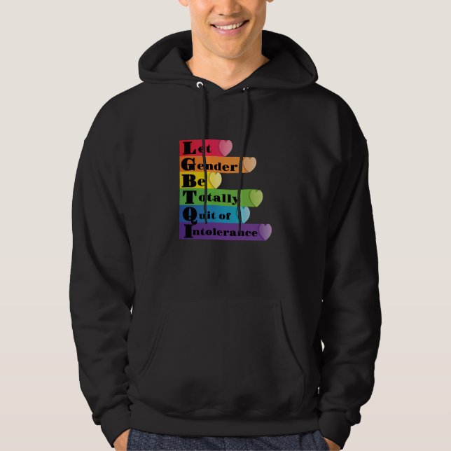 Sudadera LGBTQ -Dejemos Que El Género Se Deje De La Intoler (Anverso)