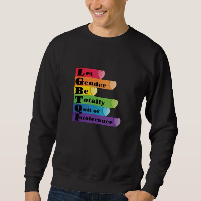 Sudadera LGBTQ -Dejemos Que El Género Se Deje De La Intoler (Anverso)