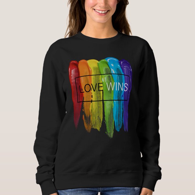 Sudadera LGBTQ Equality Gay Pride Love Wins Be Yourself Mon (Anverso)