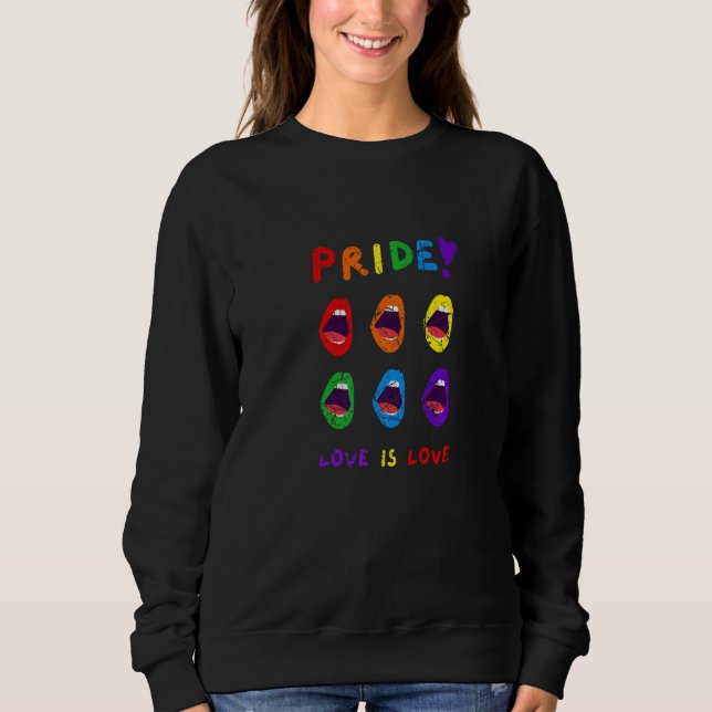 Sudadera LGBTQ Equality Pride Love Is Love Rainbow Design G (Anverso)